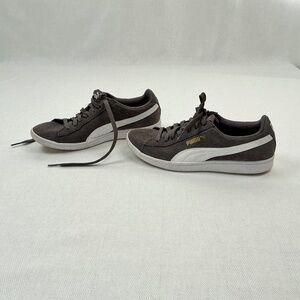 Puma Vikky Low Grey Suede with White Sneakers Size 7.5